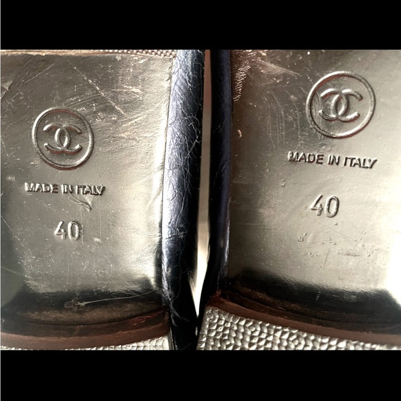 Chanel Leather & Patent Leather Lace-Up Shoes Size 40/  US10 - Picture 4 of 14